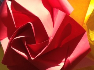 rose origami creation by M Craig